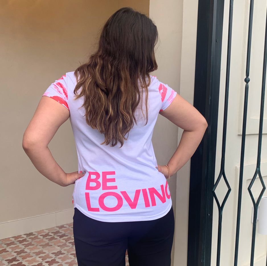 Be loving and wear our Good Gangsta Women's "Be Loving" Short Sleeve V Neck T-shirt. How are you loving? Kisses all around. xoxo